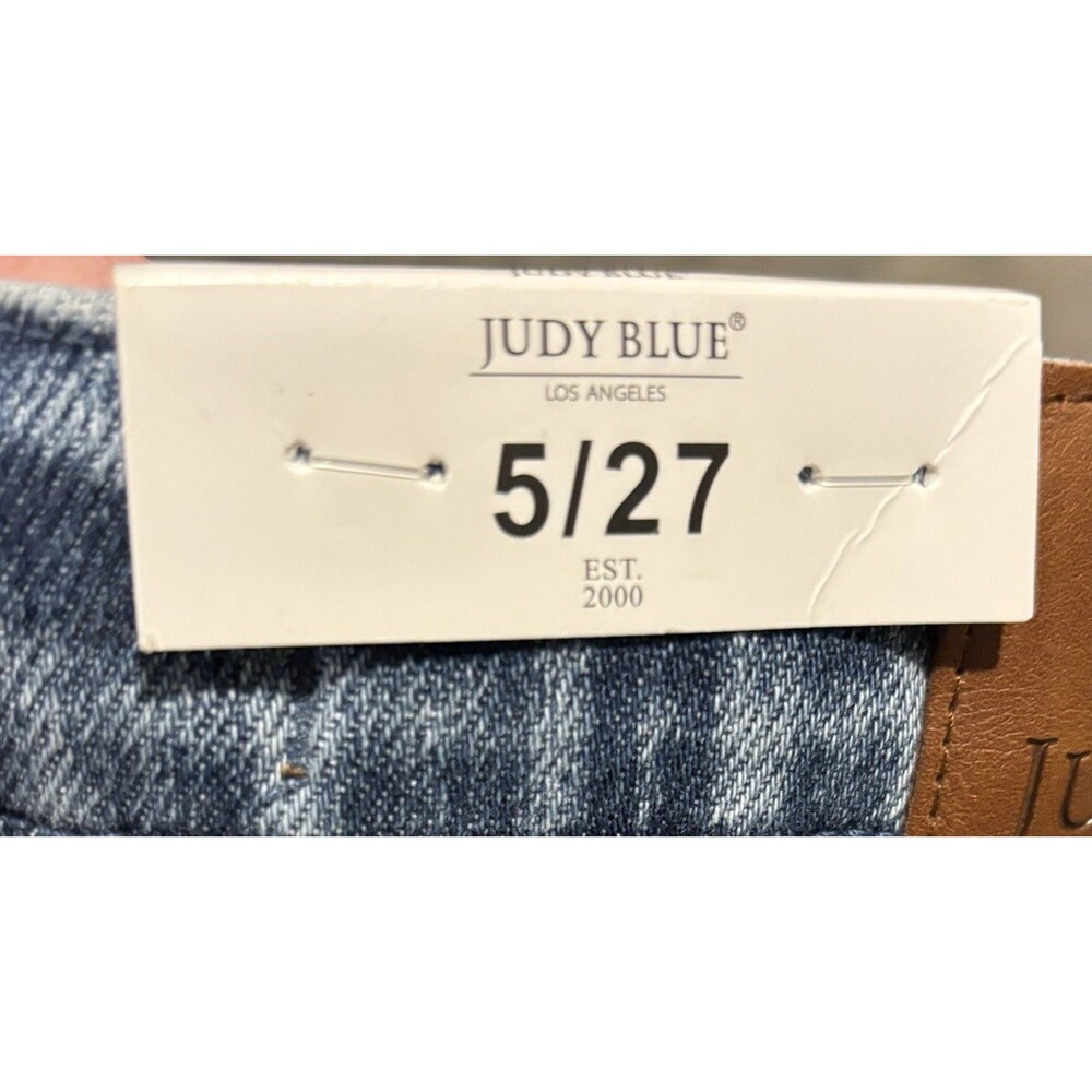 NEW Judy Blue Jeans Womens 5 / 27 High Waisted Denim Jogger Medium Wash - Picture 6 of 7